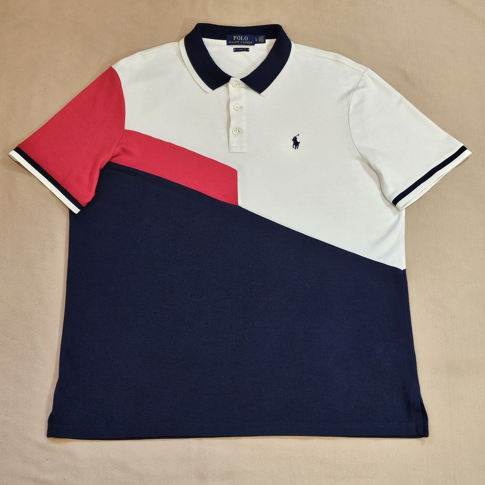 Polo Ralph Lauren Classic Fit Mens L Short‎ Sleeve Soft Cotton 1/4 Button Shirt